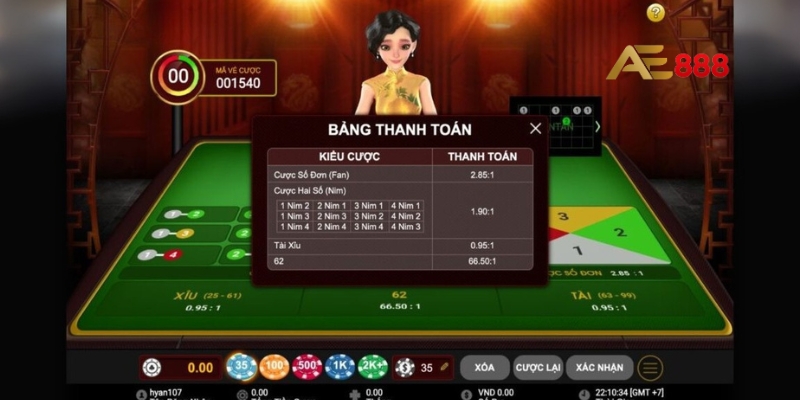 Chiến thuật cược Fantan trực tiếp hiệu quả